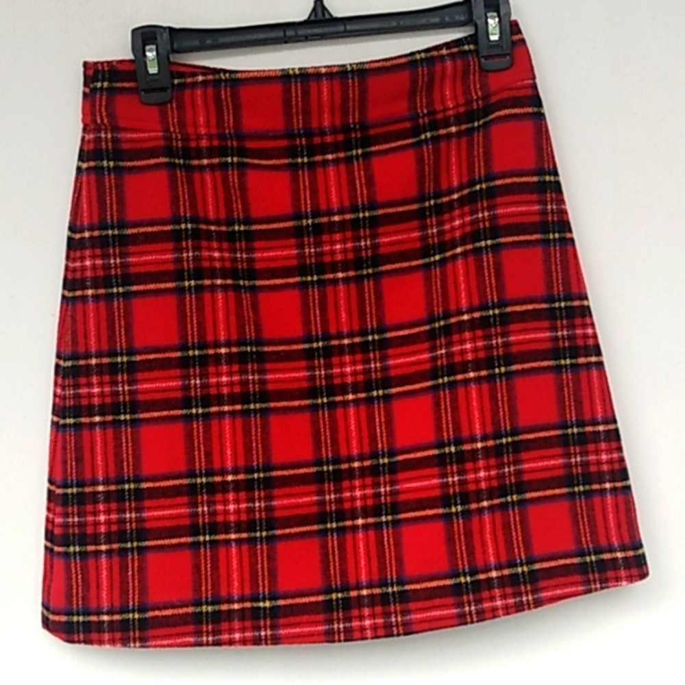 🍒 J. Crew Wool Skirt Fall Winter Plaid Taylor Swift Librarian Valentines Day